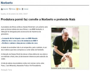 Norberto vai estrelar filme pornô